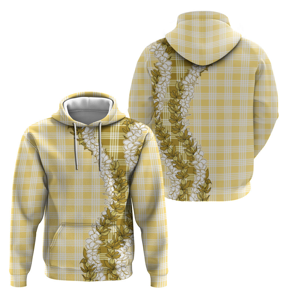 Yellow Hawaii Palaka Hoodie Hawaiian Honohono Lei