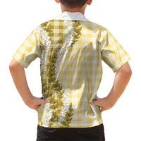 Yellow Hawaii Palaka Kid Hawaiian Shirt Hawaiian Honohono Lei