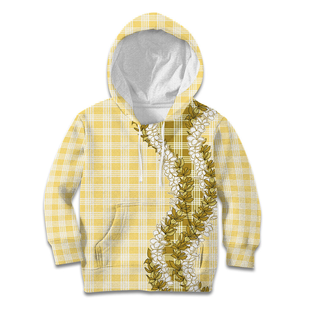 Yellow Hawaii Palaka Kid Hoodie Hawaiian Honohono Lei