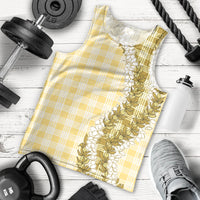 Yellow Hawaii Palaka Men Tank Top Hawaiian Honohono Lei
