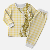 Yellow Hawaii Palaka Christmas Pajama Set Hawaiian Honohono Lei LT05 Men Yellow - Polynesian Pride