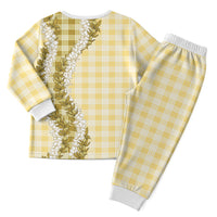Yellow Hawaii Palaka Christmas Pajama Set Hawaiian Honohono Lei LT05 - Polynesian Pride