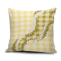 Yellow Hawaii Palaka Pillow Cover Hawaiian Honohono Lei
