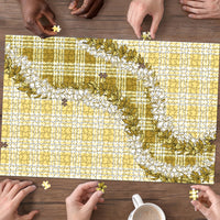 Yellow Hawaii Palaka Puzzle Hawaiian Honohono Lei