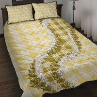 Yellow Hawaii Palaka Quilt Bed Set Hawaiian Honohono Lei