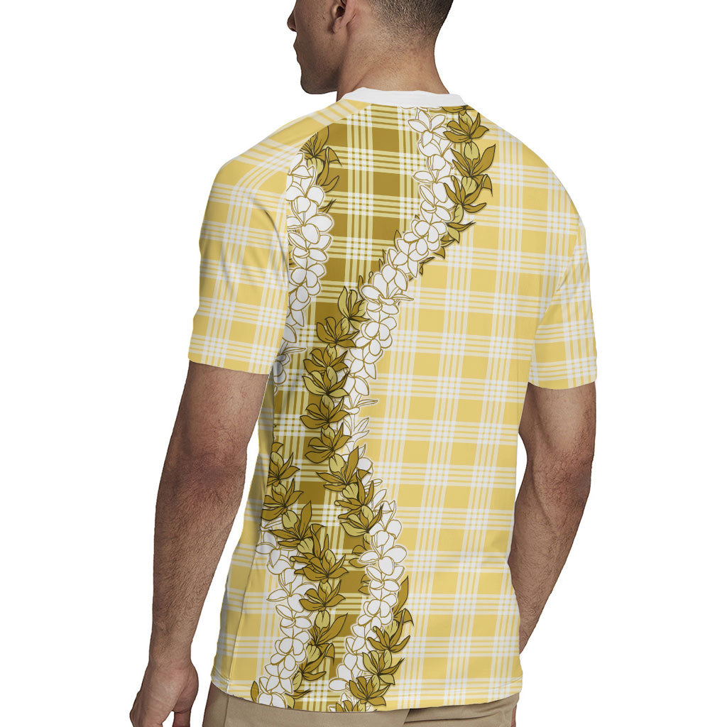 Yellow Hawaii Palaka Rugby Jersey Hawaiian Honohono Lei