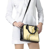 Yellow Hawaii Palaka Shoulder Handbag Hawaiian Honohono Lei