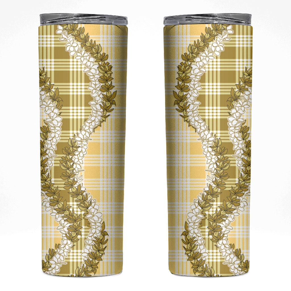 Yellow Hawaii Palaka Skinny Tumbler Hawaiian Honohono Lei