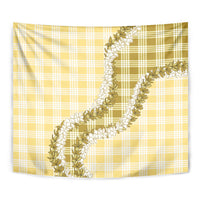 Yellow Hawaii Palaka Tapestry Hawaiian Honohono Lei
