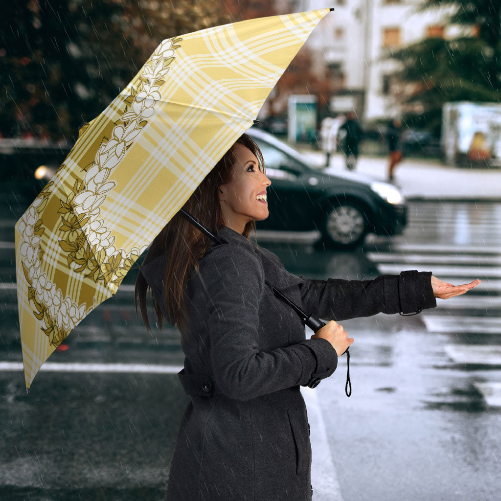 Yellow Hawaii Palaka Umbrella Hawaiian Honohono Lei