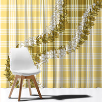 Yellow Hawaii Palaka Window Curtain Hawaiian Honohono Lei