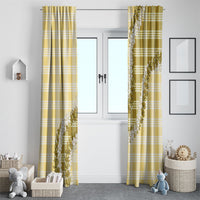 Yellow Hawaii Palaka Window Curtain Hawaiian Honohono Lei