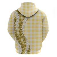 Yellow Hawaii Palaka Zip Hoodie Hawaiian Honohono Lei