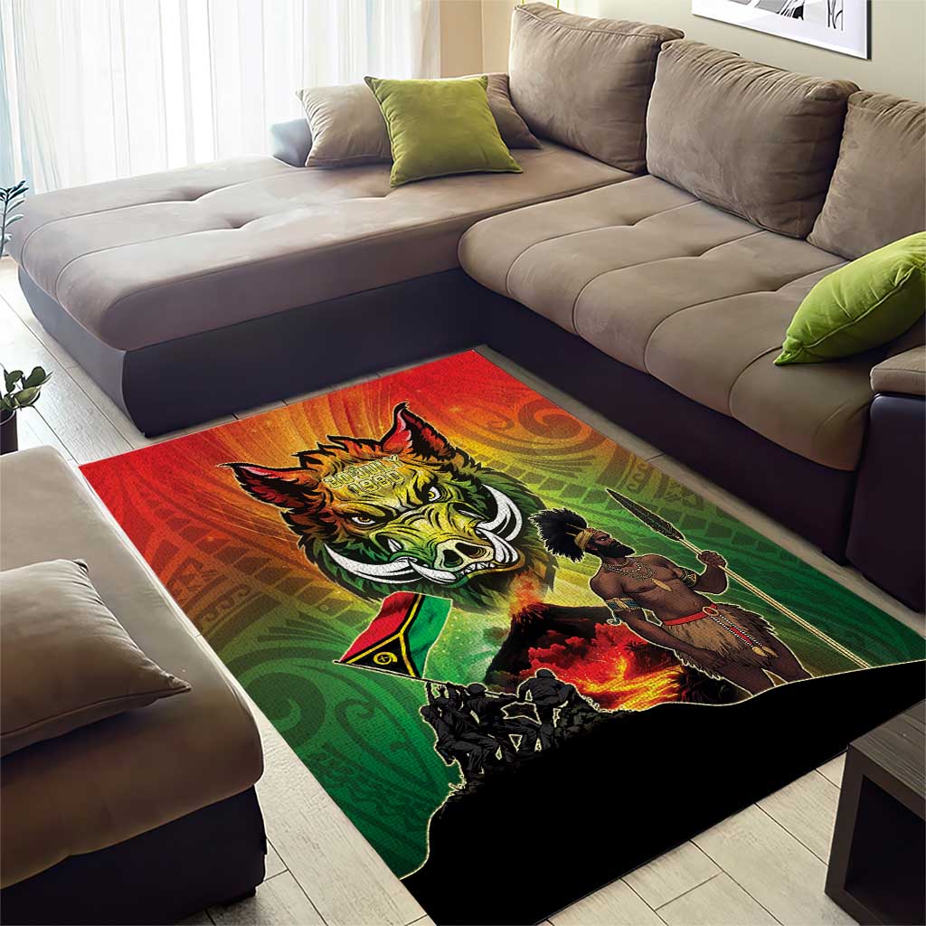 Vanuatu July 30th 1980 Area Rug Happy Independence Day - Polynesian Pride