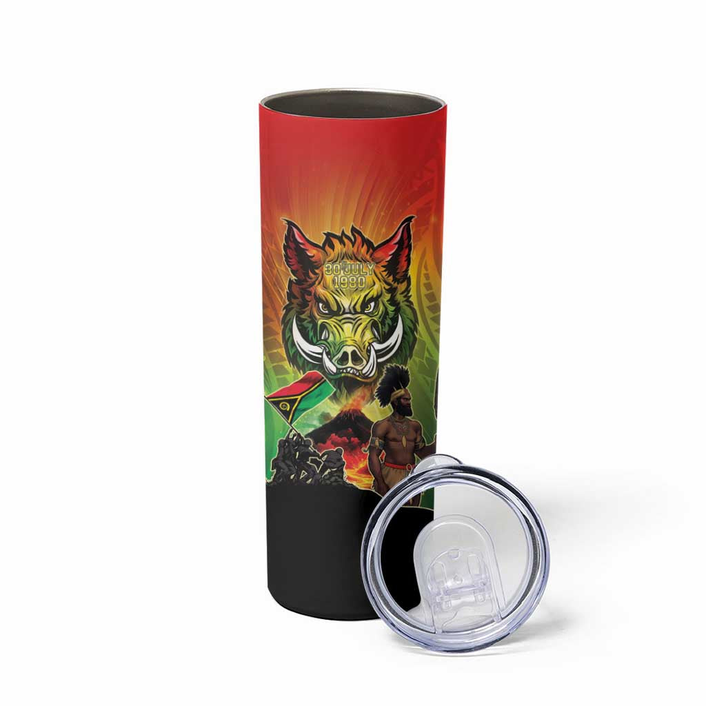 Vanuatu July 30th 1980 Skinny Tumbler Happy Independence Day - Polynesian Pride