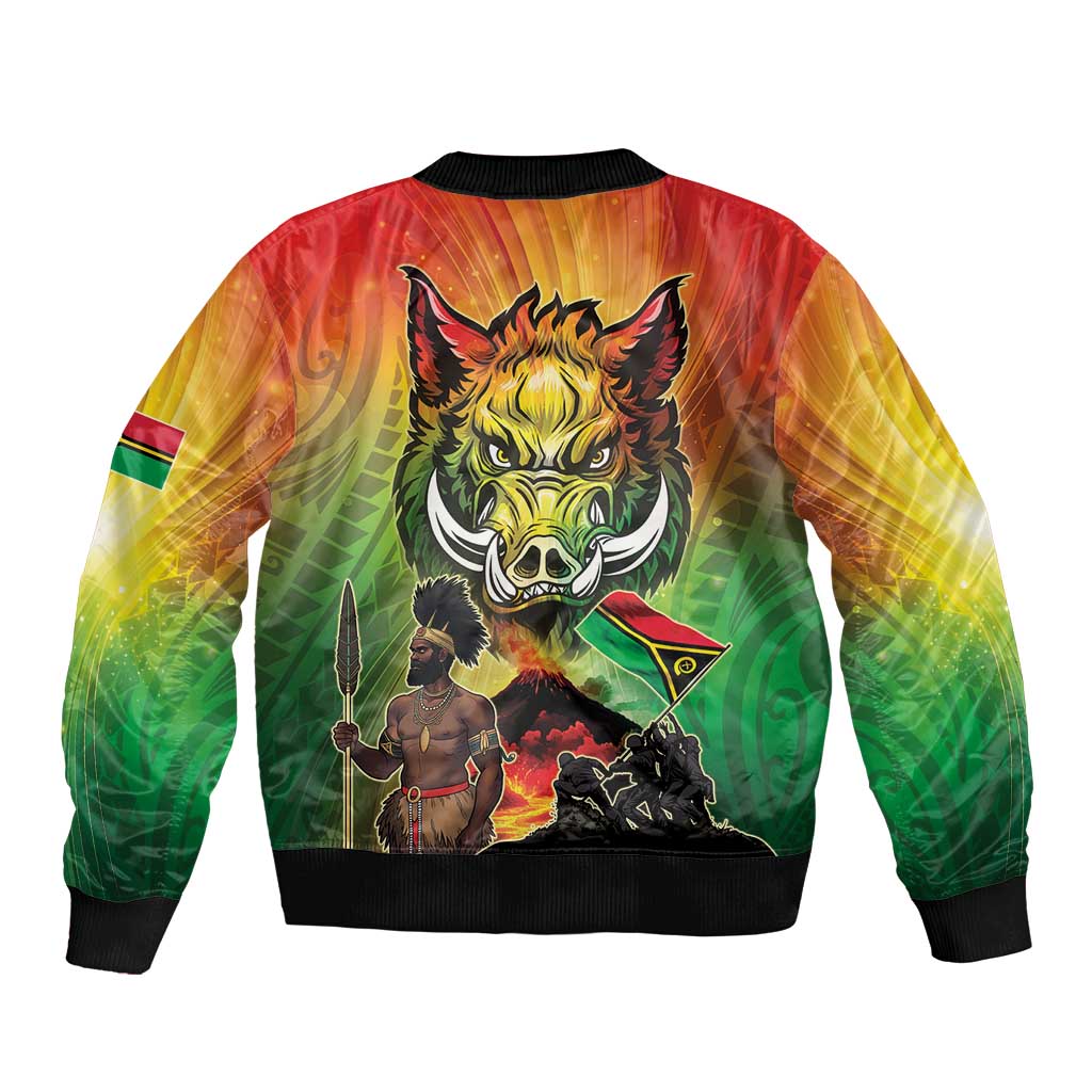 Vanuatu July 30th 1980 Sleeve Zip Bomber Jacket Happy Independence Day - Polynesian Pride