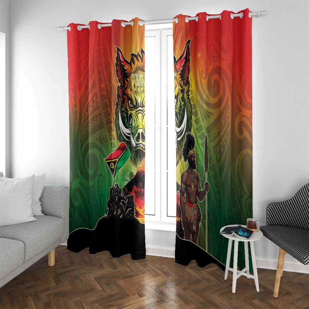 Vanuatu July 30th 1980 Window Curtain Happy Independence Day - Polynesian Pride