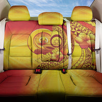 Vanuatu 46 Yia Indipendens Anivesari Back Car Seat Cover Tamtam Drum With Boar Tusk LT05 One Size Yellow - Polynesian Pride