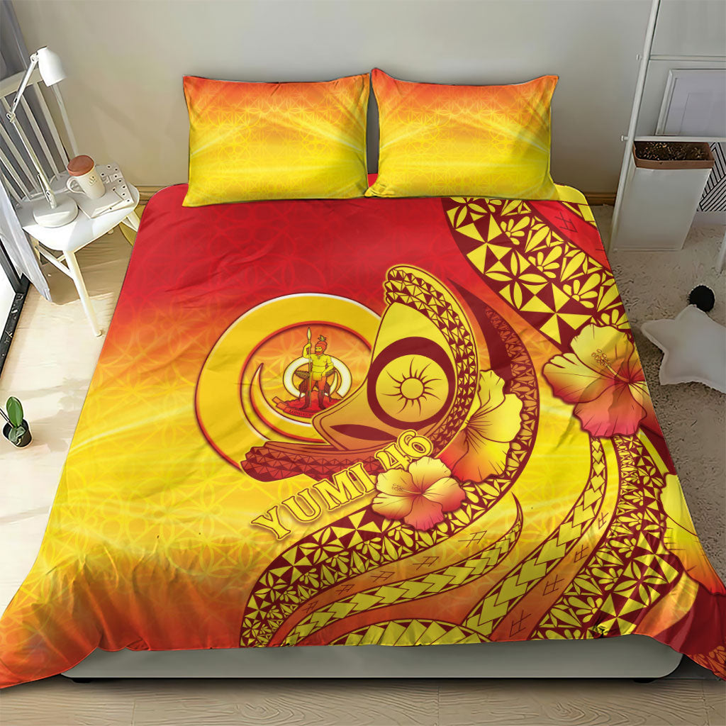 Vanuatu 46 Yia Indipendens Anivesari Bedding Set Tamtam Drum With Boar Tusk LT05 - Polynesian Pride