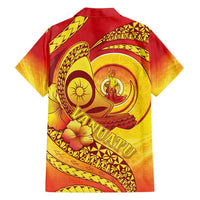 Vanuatu 45 Yia Indipendens Anivesari Family Matching Tank Maxi Dress and Hawaiian Shirt Tamtam Drum With Boar Tusk LT05 - Polynesian Pride