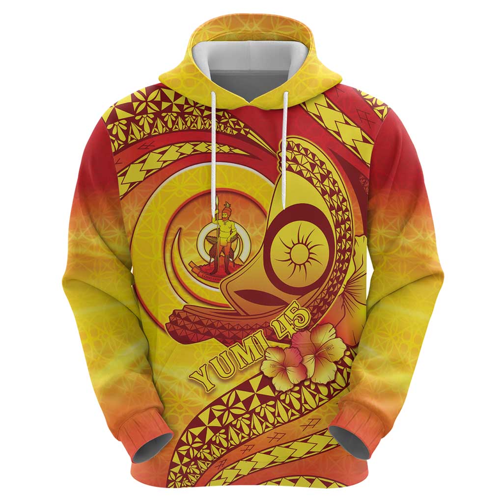 Vanuatu 45 Yia Indipendens Anivesari Hoodie Tamtam Drum With Boar Tusk - Polynesian Pride