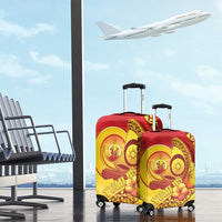Vanuatu 45 Yia Indipendens Anivesari Luggage Cover Tamtam Drum With Boar Tusk - Polynesian Pride