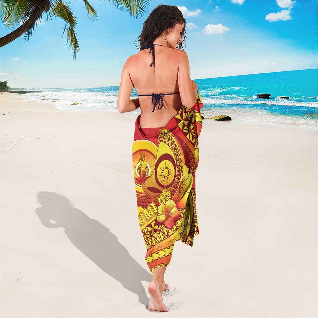 Vanuatu 45 Yia Indipendens Anivesari Sarong Tamtam Drum With Boar Tusk - Polynesian Pride
