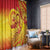 Vanuatu 45 Yia Indipendens Anivesari Window Curtain Tamtam Drum With Boar Tusk - Polynesian Pride