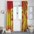 Vanuatu 45 Yia Indipendens Anivesari Window Curtain Tamtam Drum With Boar Tusk - Polynesian Pride