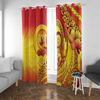 Vanuatu 45 Yia Indipendens Anivesari Window Curtain Tamtam Drum With Boar Tusk - Polynesian Pride