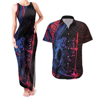 Samoan Pride Couples Matching Tank Maxi Dress and Hawaiian Shirt The Tui Manua - Polynesian Pride
