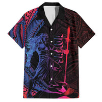 Samoan Pride Family Matching Long Sleeve Bodycon Dress and Hawaiian Shirt The Tui Manua LT05 Dad's Shirt - Short Sleeve Black - Polynesian Pride