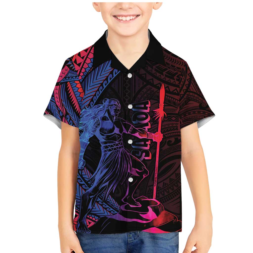 Samoan Pride Family Matching Mermaid Dress and Hawaiian Shirt The Tui Manua LT05 Son's Shirt Black - Polynesian Pride