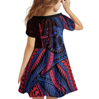 Samoan Pride Family Matching Off The Shoulder Long Sleeve Dress and Hawaiian Shirt The Tui Manua LT05 - Polynesian Pride