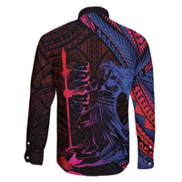Samoan Pride Family Matching Off The Shoulder Long Sleeve Dress and Hawaiian Shirt The Tui Manua LT05 - Polynesian Pride