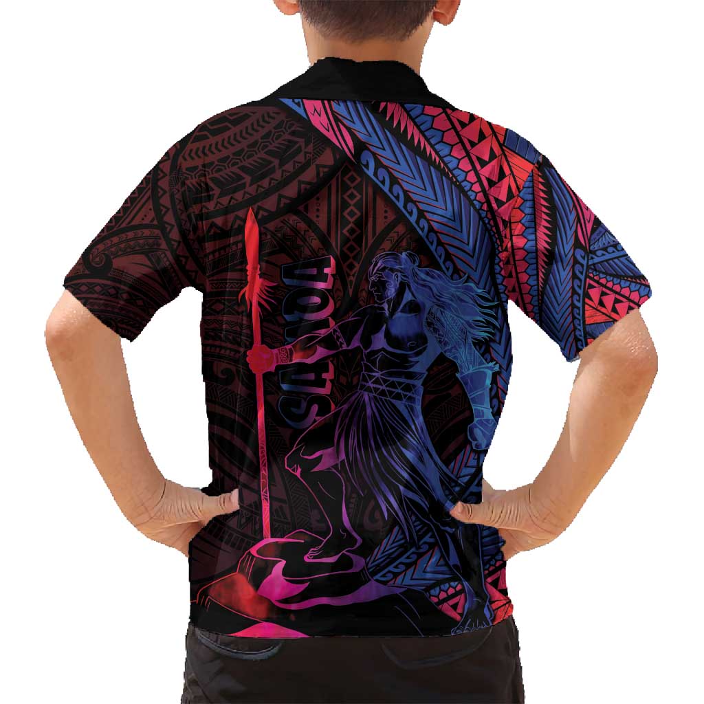 Samoan Pride Family Matching Off Shoulder Maxi Dress and Hawaiian Shirt The Tui Manua - Polynesian Pride