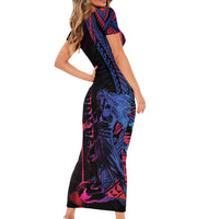 Samoan Pride Family Matching Short Sleeve Bodycon Dress and Hawaiian Shirt The Tui Manua LT05 - Polynesian Pride