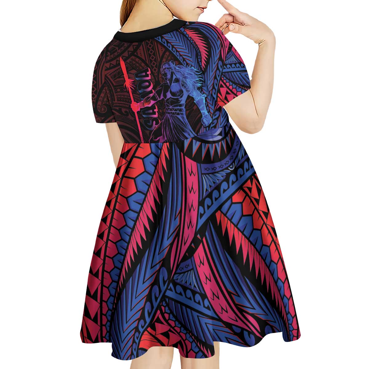 Samoan Pride Kid Short Sleeve Dress The Tui Manua - Polynesian Pride