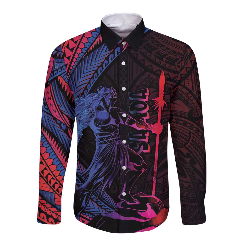 Samoan Pride Long Sleeve Button Shirt The Tui Manua - Polynesian Pride