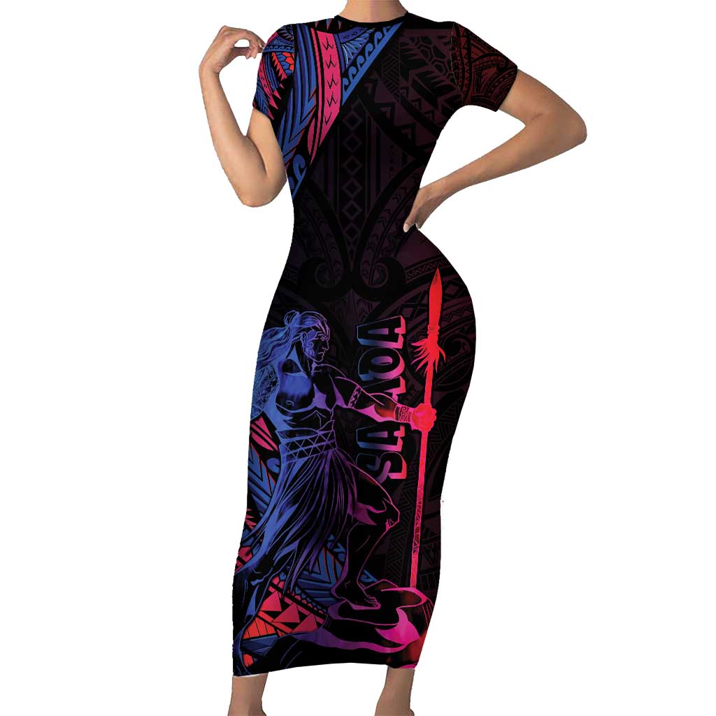 Samoan Pride Short Sleeve Bodycon Dress The Tui Manua - Polynesian Pride