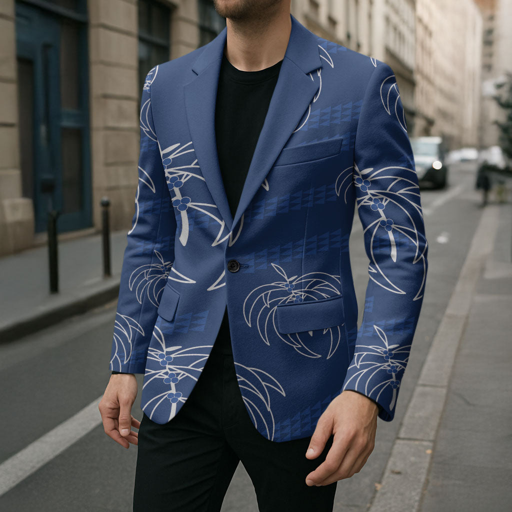 Aloha Hawaii Acacia Koa Leaves Blazer Navy Kakau Tribal Pattern LT05 - Polynesian Pride