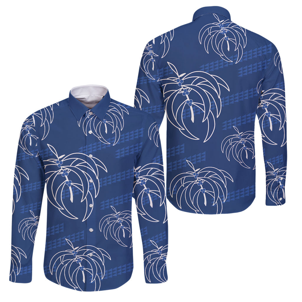 Aloha Hawaii Acacia Koa Leaves Family Matching Short Sleeve Bodycon Dress and Hawaiian Shirt Navy Kakau Tribal Pattern