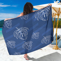 Aloha Hawaii Acacia Koa Leaves Sarong Navy Kakau Tribal Pattern