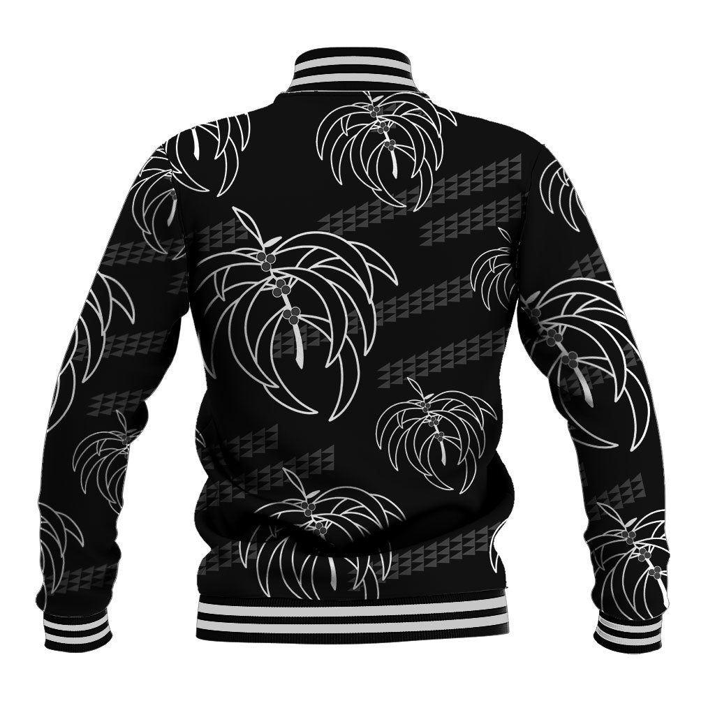 Aloha Hawaii Acacia Koa Leaves Baseball Jacket Black Kakau Tribal Pattern LT05 - Polynesian Pride
