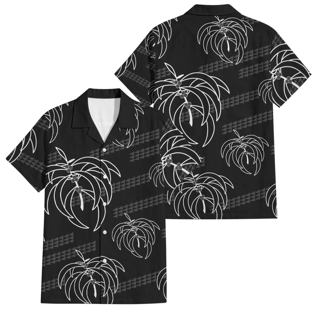 Aloha Hawaii Acacia Koa Leaves Family Matching Mermaid Dress and Hawaiian Shirt Black Kakau Tribal Pattern LT05 Dad's Shirt - Short Sleeve Black - Polynesian Pride