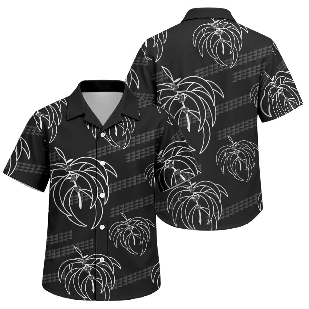 Aloha Hawaii Acacia Koa Leaves Family Matching Off The Shoulder Long Sleeve Dress and Hawaiian Shirt Black Kakau Tribal Pattern LT05 Son's Shirt Black - Polynesian Pride