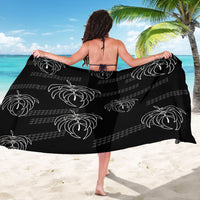 Aloha Hawaii Acacia Koa Leaves Sarong Black Kakau Tribal Pattern