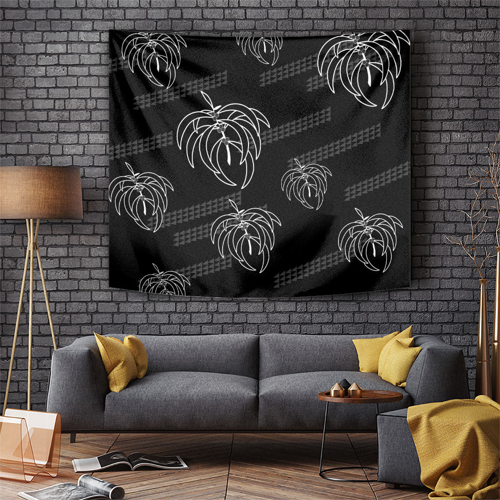 Aloha Hawaii Acacia Koa Leaves Tapestry Black Kakau Tribal Pattern LT05 Black - Polynesian Pride