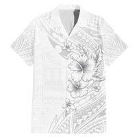Lotu Tamaiti Samoa Family Matching Mermaid Dress and Hawaiian Shirt White Sunday Polynesian Tribal Pattern Elegant Style LT05 Dad's Shirt - Short Sleeve White - Polynesian Pride