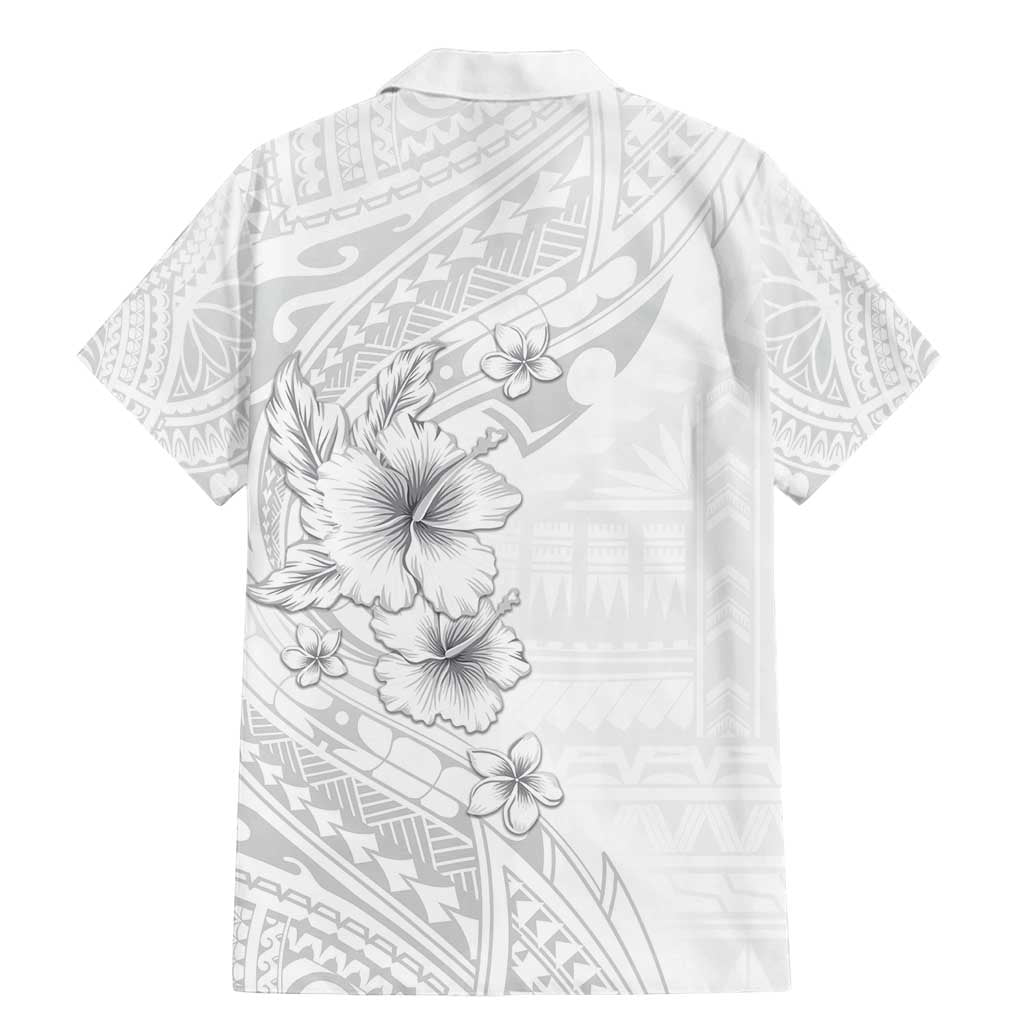 Lotu Tamaiti Samoa Family Matching Mermaid Dress and Hawaiian Shirt White Sunday Polynesian Tribal Pattern Elegant Style LT05 - Polynesian Pride